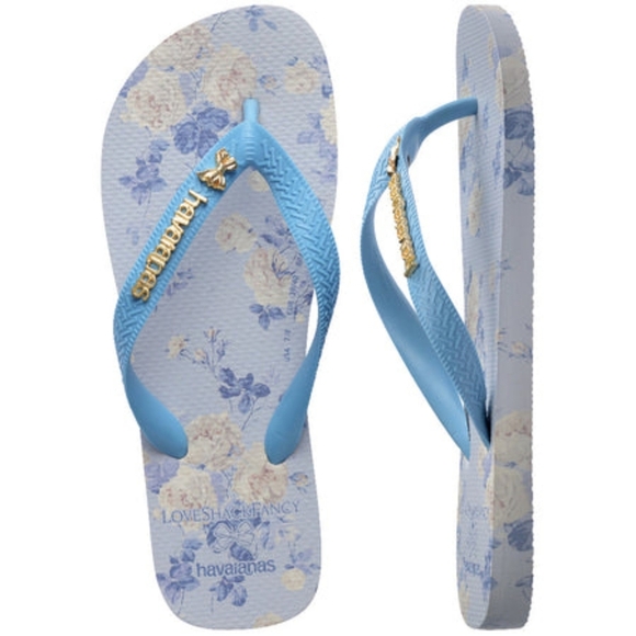 Women's LoveShackFancy Everblooming Rosettes Top Flip Flops•7/8•NWT - Picture 2 of 12